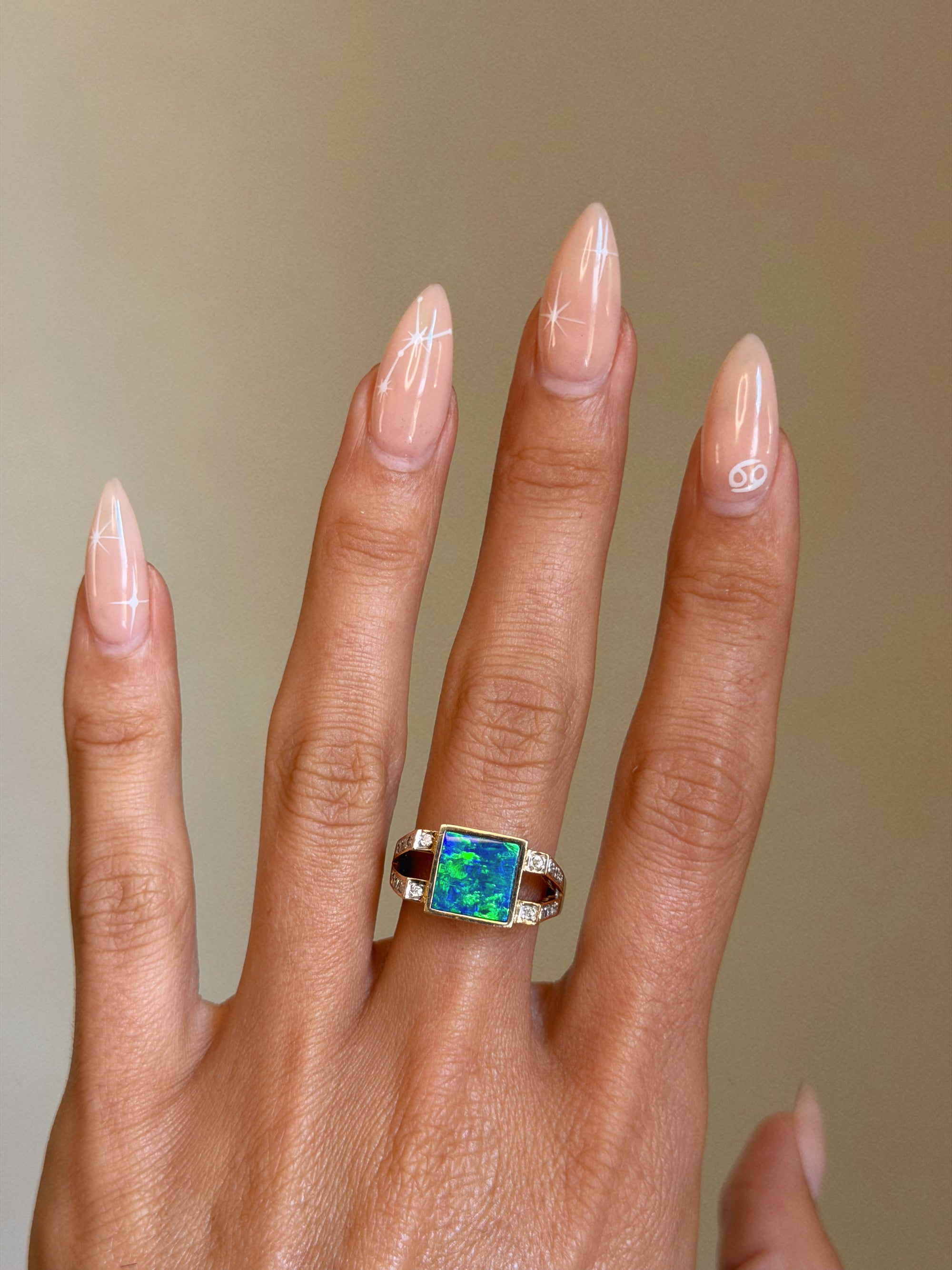 SOMETIMES I LOOK AROUND AND I CANNOT BELIEVE HOW BLISSFULLY ALIVE THIS WORLD IS // VINTAGE OPAL AND DIAMOND RING