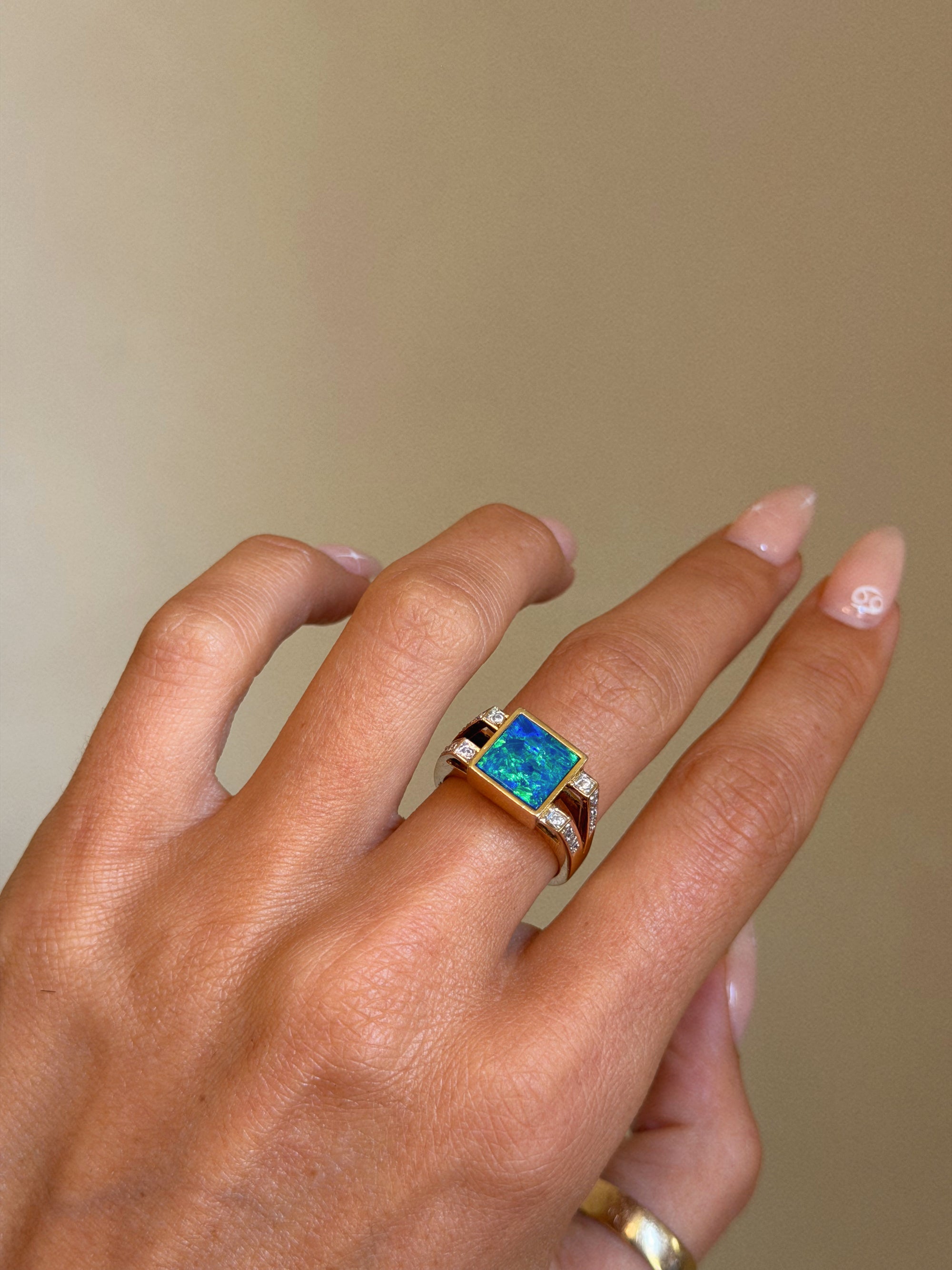 SOMETIMES I LOOK AROUND AND I CANNOT BELIEVE HOW BLISSFULLY ALIVE THIS WORLD IS // VINTAGE OPAL AND DIAMOND RING