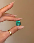 RIDE ON OVER HERE INTO GREENER PASTURES, BABY // HAND CARVED EMERAD HORSE CAMEO TIE PIN