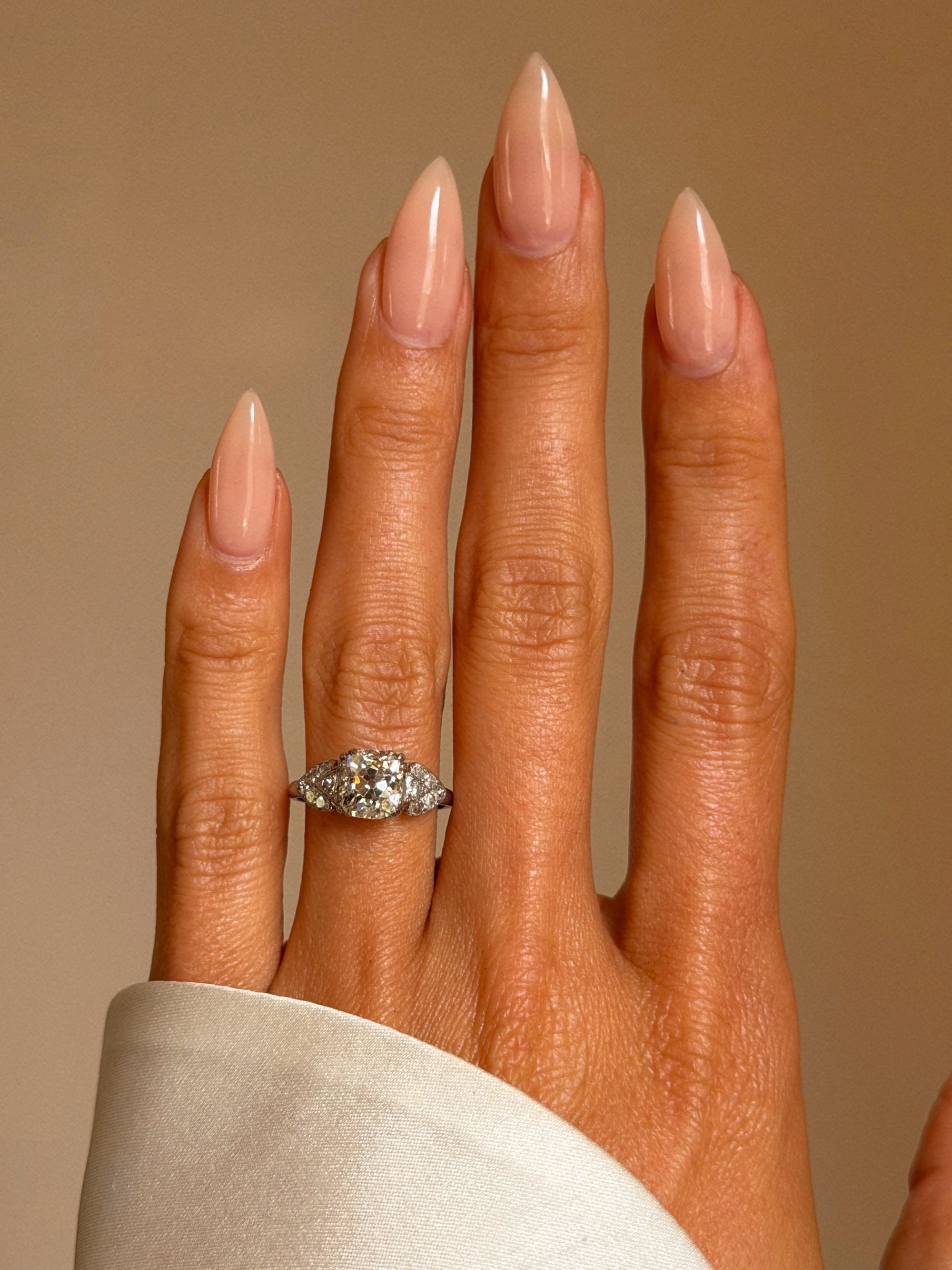 OF LOVE THAT FEELS LIKE SOARING ON WIDE OPEN WINGS // ART DECO OLD MINE CUT DIAMOND ENGAGEMENT RING
