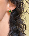 IN THE HEAT OF THE SUMMER EVERYTHING WAS SO LUSH AND VERDANT // GIA CERTIFIED BRAZILIAN EMERALD CABOCHON HUGGIE HOOPS