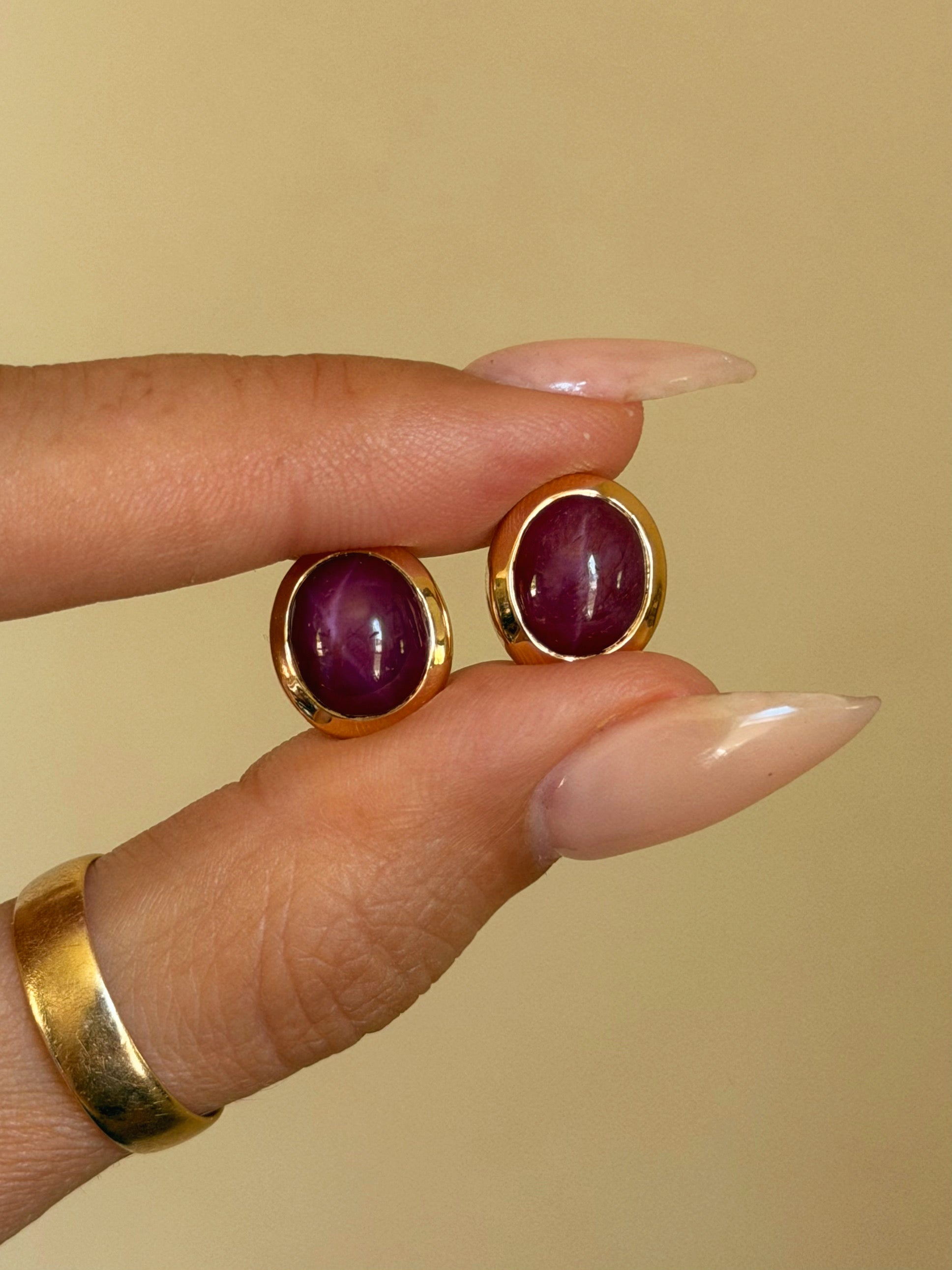 OF WILD SUMMER RASPBERRIES BURSTING LIKE STARS ON MY TONGUE // GIA CERTIFIED STAR RUBY PAIR EARRINGS