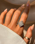 EVERY SPRING I WAIT TO WATCH THE PORTICO BLOOM, IT MAKES ME FEEL ALIVE // MIDCENTURY FILIGREE DIAMOND RING