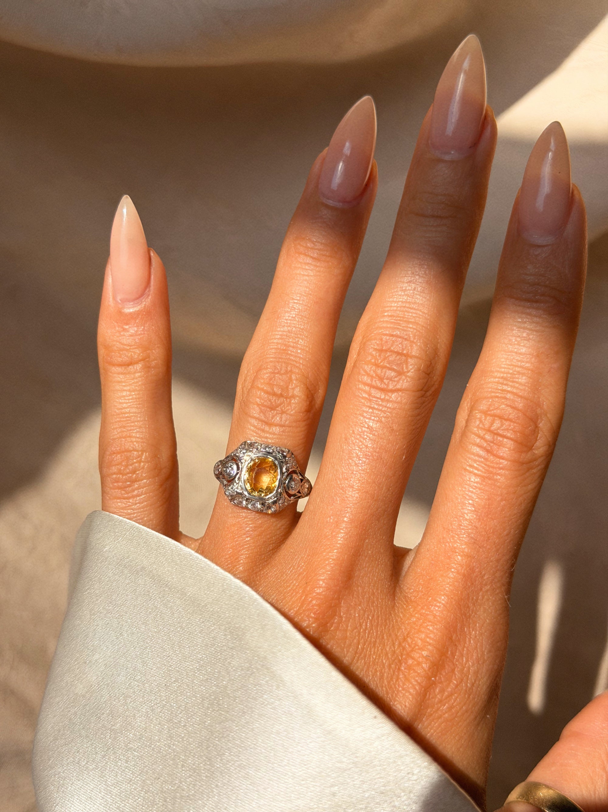 LET ME EAT THE SUN // ART DECO YELLOW SAPPHIRE RING
