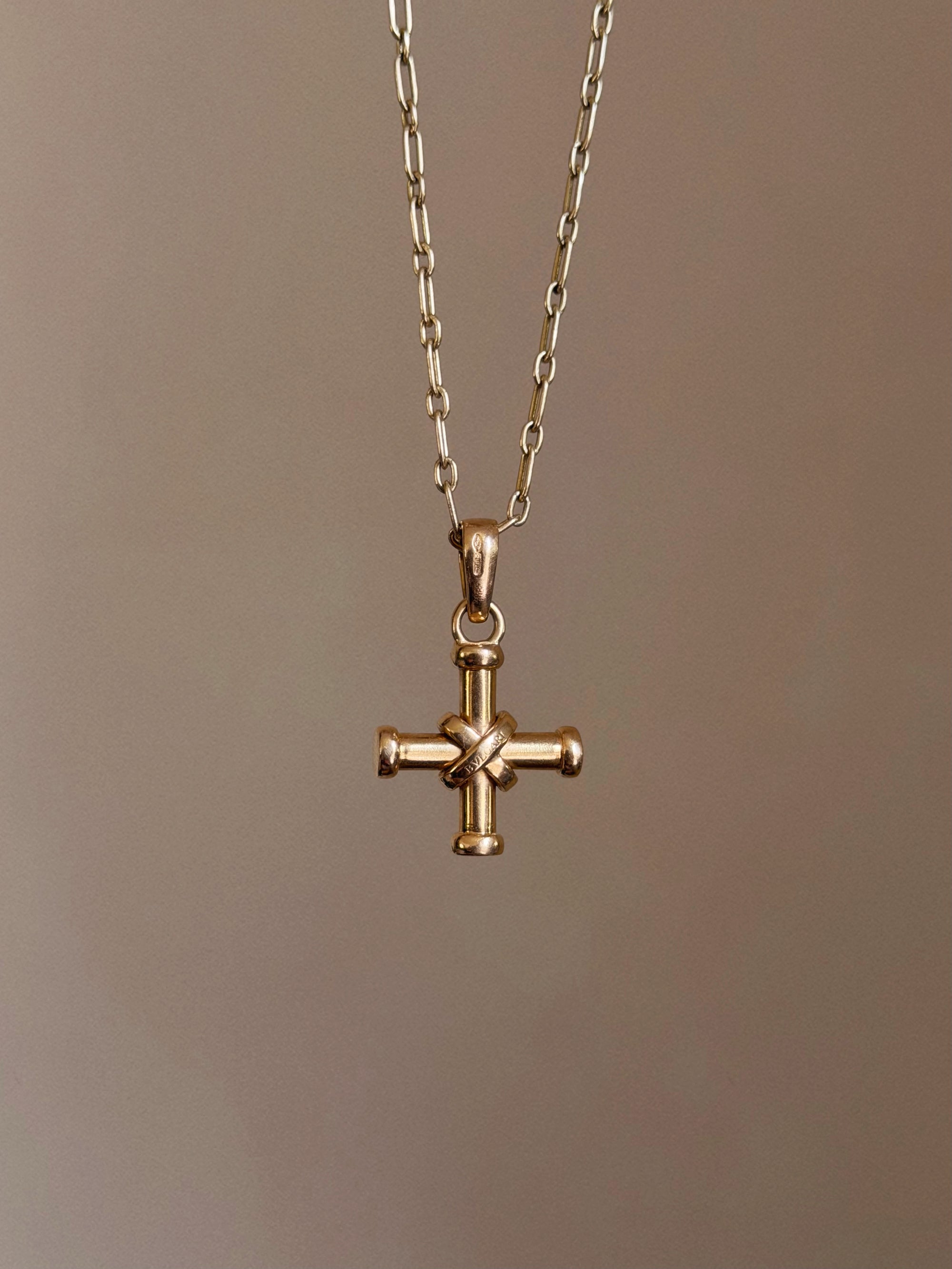 MY FAITH IN HUMANITY IS SOLID AND GOLDEN // VINTAGE BVLGARI CROSS PENDANT