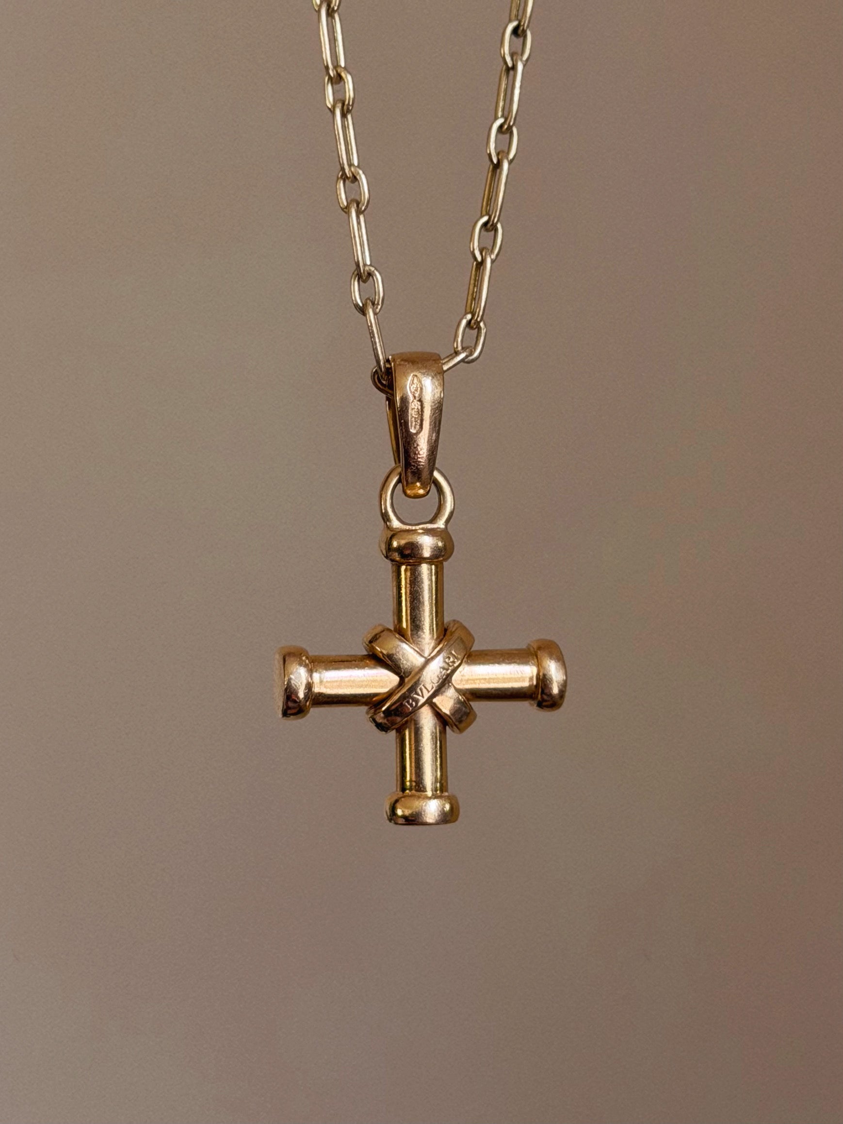 MY FAITH IN HUMANITY IS SOLID AND GOLDEN // VINTAGE BVLGARI CROSS PENDANT