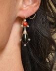 OH BUT I FIND SO MUCH ROMANCE IN YOUR WICKEDNESS // VICTORIAN ONYX AND CORAL AND DIAMOND DROP EARRINGS