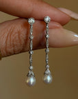 OF SOFTLY KISSING THE TEARS FROM YOUR EYES, PRECIOUS LIKE PEARLS // LOVELY ART DECO PEARL AND DIAMOND EARRINGS