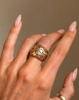 LJ CROSS MY HEART AND HOPE TO DIE // ROSE GOLD MOSAIC SET CHAMPAGNE DIAMOND RING