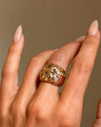 LJ CROSS MY HEART AND HOPE TO DIE // ROSE GOLD MOSAIC SET CHAMPAGNE DIAMOND RING