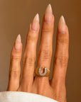 I LIKE MY COWGIRLS IN SATIN AND DIAMONDS // VINTAGE LUCKY HORSESHOE RING
