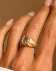 I LIKE MY COWGIRLS IN SATIN AND DIAMONDS // VINTAGE LUCKY HORSESHOE RING