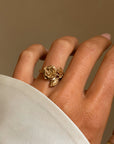 THERE DOESN'T EXIST A ROSE AS BEAUTIFUL AS YOU // VINTAGE GOLD ROSE FLORAL RING