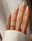 YOU ARE A BURN I CAN'T FIND A SALVE FOR // FANCY YELLOW BROWN ELONGATED PEAR DIAMOND ALOE RING