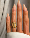 YOU ARE A BURN I CAN'T FIND A SALVE FOR // FANCY YELLOW BROWN ELONGATED PEAR DIAMOND ALOE RING