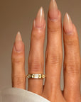 SHE'S A TRIPLE HEX KIND OF THREAT // HEAVY 18K GOLD HEX DIAMOND BAND
