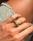 I AM EFFERVESCENT, I AM THE LOVE OF MY LIFE // SOLID GOLD CHAMPAGNE MIXED SHAPE DIAMOND BAND