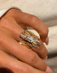 HELP ME LOSE MY MIND, DON'T GO EASY ON ME // EMERALD CUT DIAMOND BRUTALIST INSPIRED RING WITH BAGUETTE DIAMONDS