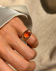 I HAVE THIS SMOLDERING DESIRE AND IT'S TIME I LET IT BURN  FREELY // MEXICAN FIRE OPAL AND DIAMOND SIGNET PINKY RING