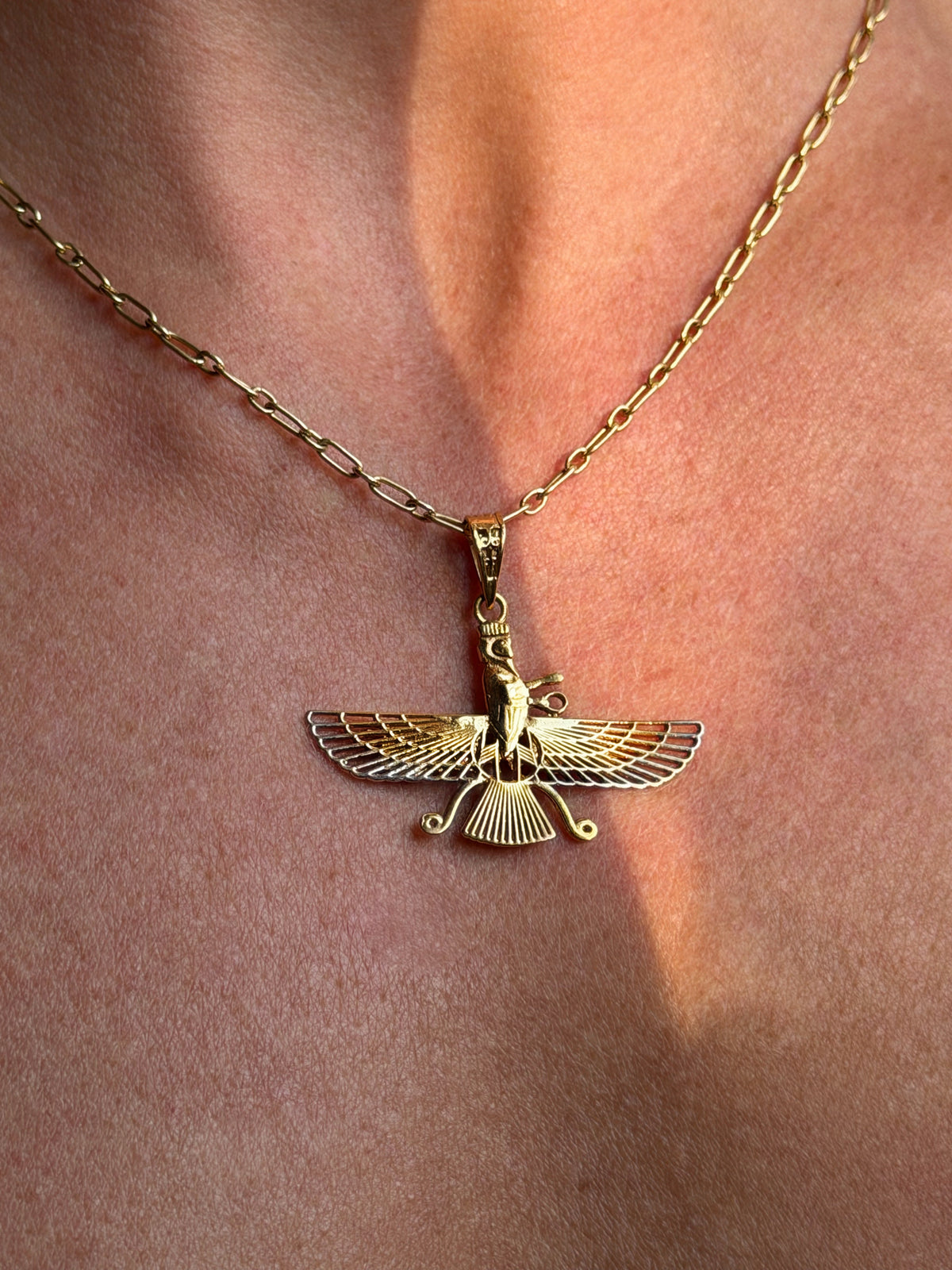 UNDERNEATH THE WINGS OF THE GODDESS, I AM UNTOUCHABLE // VINTAGE ISIS PENDANT IN 18K GOLD