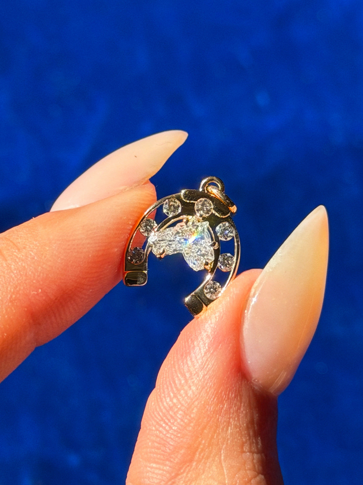 SOME CALL IT LUCKY BUT I THINK IT HAS TO DO WITH A WILL UNBROKEN // DIAMOND HORSE HEAD AND LUCKY SEVEN HORSESHOE PENDANT