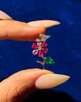 TEND TO YOUR OWN GARDENS, AND WATCH WHAT GROWS // ONE OF A KIND GEMSTONE BLOOM WITH DIAMOND BUTTERFLY PENDANT