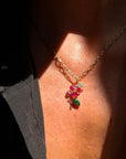 TEND TO YOUR OWN GARDENS, AND WATCH WHAT GROWS // ONE OF A KIND GEMSTONE BLOOM WITH DIAMOND BUTTERFLY PENDANT