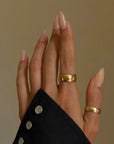 I AM REMINDED THAT THERE IS NO OBSTACLE SO GRAND THAT I CANNOT OVERCOME IT // VINTAGE WIDE GOLD BAND