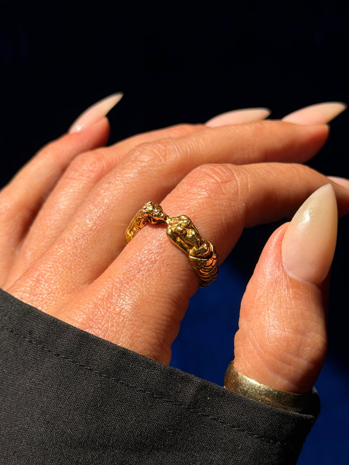 SING TO ME AND TAKE ME DOWN, DOWN, DOWN // FIGURAL MERMAID SIREN 18K GOLD RING
