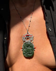 I DO NOT NEED PERMISSION, I AM DIVINELY AND FIERCELY PROTECTED // INCREDIBLE ART DECO JADE DRAGON PENDANT