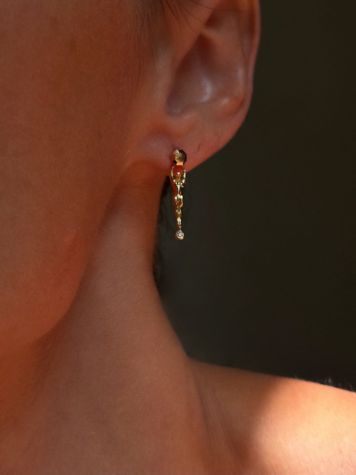 I WAS SOLD THE IDEA THAT BEING SKINNY MADE ME MORE DESIRABLE // STRONG WOMAN FIGURAL EARRINGS WITH DIAMONDS
