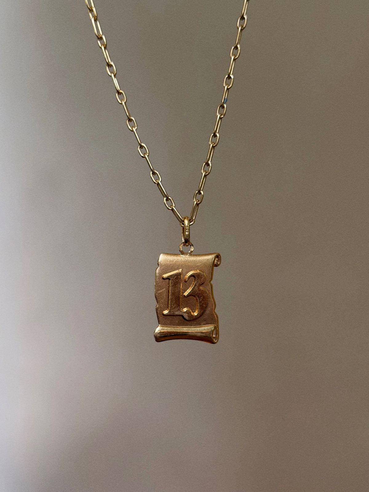 TELL ME OF ALL YOUR LUCKS AND LOSSES, LOVE // VINTAGE LUCKY 13 SCROLL CHARM