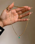 OF THE MEDICINE IN WATCHING BEES NUZZLE THEIR FLOWERS // EMERALD AND 18K GOLD COLLAR