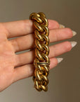 OH, I AM VERY CERTAIN YOU HAVE NO IDEA WHO YOU ARE MESSING WITH // MEGA 18K GOLD CURB LINK BRACELET