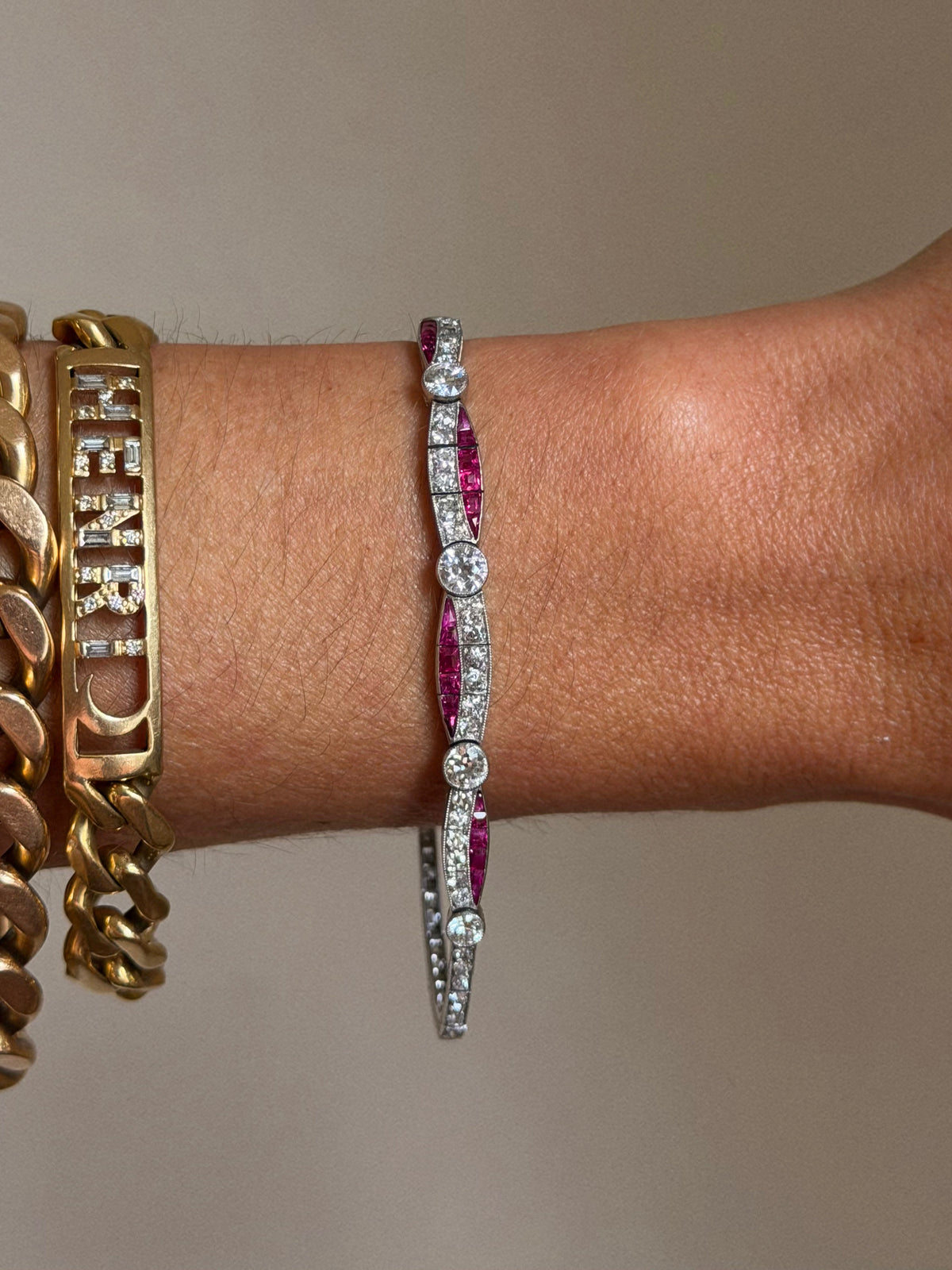 TAKE ME TO WHERE YOUR HEART IS // DECO RUBY AND DIAMOND BRACELET