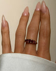 THERE IS A FIRE IN MY HEART AND I'LL KEEP IT BURNING ABOVE ALL ELSE // VICTORIAN RUBY FIVE STONE RING