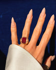 AT THE PEAK OF YOUR HEART THERE ARE STARS BURSTING THROUGH SPACE // 16CT NATURAL NO HEAT MOZAMBIQUE STAR RUBY RING IN 22K GOLD
