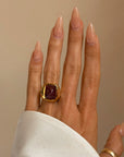 AT THE PEAK OF YOUR HEART THERE ARE STARS BURSTING THROUGH SPACE // 16CT NATURAL NO HEAT MOZAMBIQUE STAR RUBY RING IN 22K GOLD
