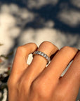 I'VE BEEN BUILDING MUSCLE AND BONE AND I LIKE THE STRENGTH OF MY THIGHS // SZ 5.5 DIAMOND ETERNITY BAND