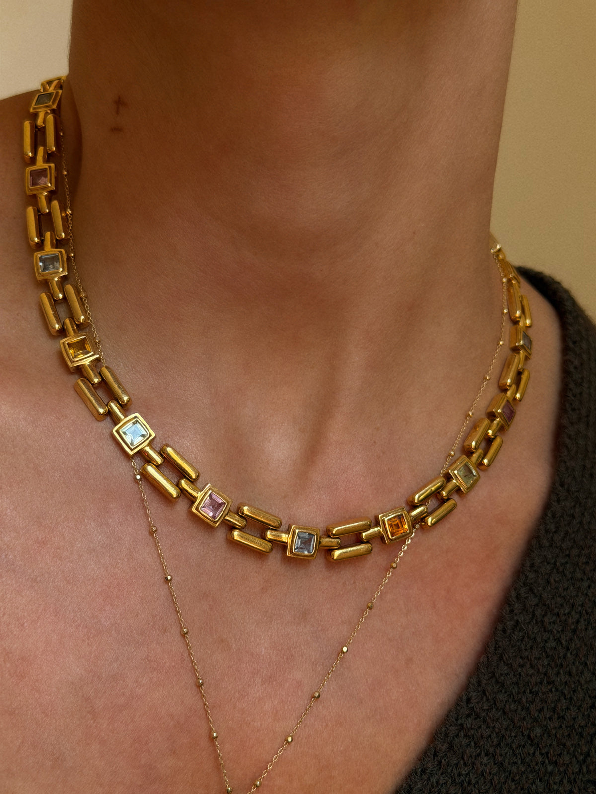 MY YELLOW BRICK ROAD IS LINED WITH WILDFLOWERS OF UNIMAGINABLE BEAUTY // MIXED RAINBOW GEM COLLAR