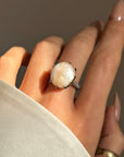 THE SIREN'S SONG CALLED ME DEEP, DEEP INTO WHAT WAS YET UNKNOWN // DIAMOND AND BAROQUE PEARL RING
