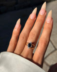 I SLIP FROM DAY INTO NIGHT WITH EASE // 1980'S SAPPHIRE AND DIAMOND FLIP RING