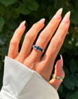 SPEAK TO ME OF FLOWERS THAT WILL BLOOM AGAIN IN SPRING // VICTORIAN SAPPHIRE AND DIAMOND 5 STONE RING
