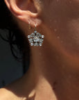 MY HAND BRUSHED AGAINST THE PETALS OF YOUR SKIN AND I HAD NEVER KNOWN SUCH BLISS // VICTORIAN OLD MINE CUT DIAMOND FLORAL EARRINGS
