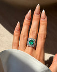 I WATCH THE GARDEN GROW ANEW EVERY YEAR AND THERE IS A THRILL INSIDE OF ME THAT RELATES IN A WAY I CANNOT EXPLAIN // EDWARDIAN PLATINUM AND EMERALD RING