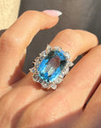 1940's AQUAMARINE DAZZLER RING