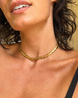 I MOVE SLOWLY AND WITH INTENTION LIKE A SNAKE WEAVING IN THE GRASSES // VINTAGE GOLD ARTICULATED CHOKER COLLAR