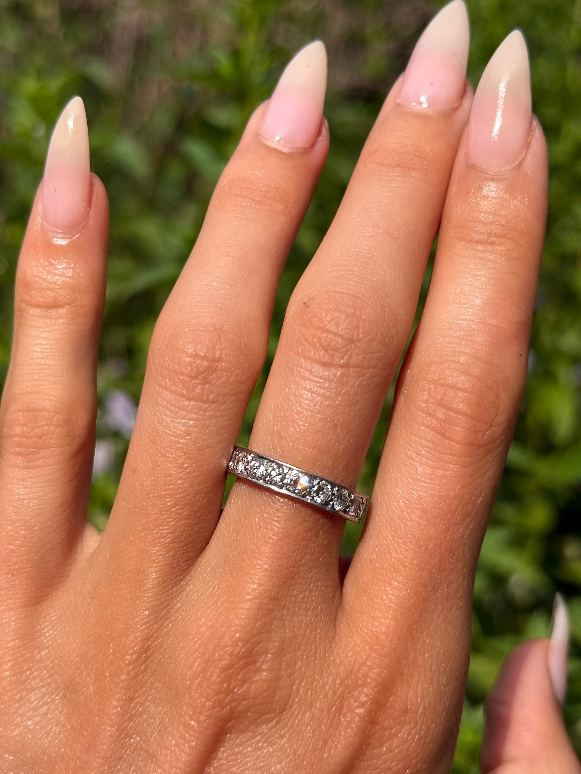 THE RIVER WAS WIDE AND BRILLIANT UNDER THE MOONLIGHT // VINTAGE ETERNITY BAND SZ 6.75