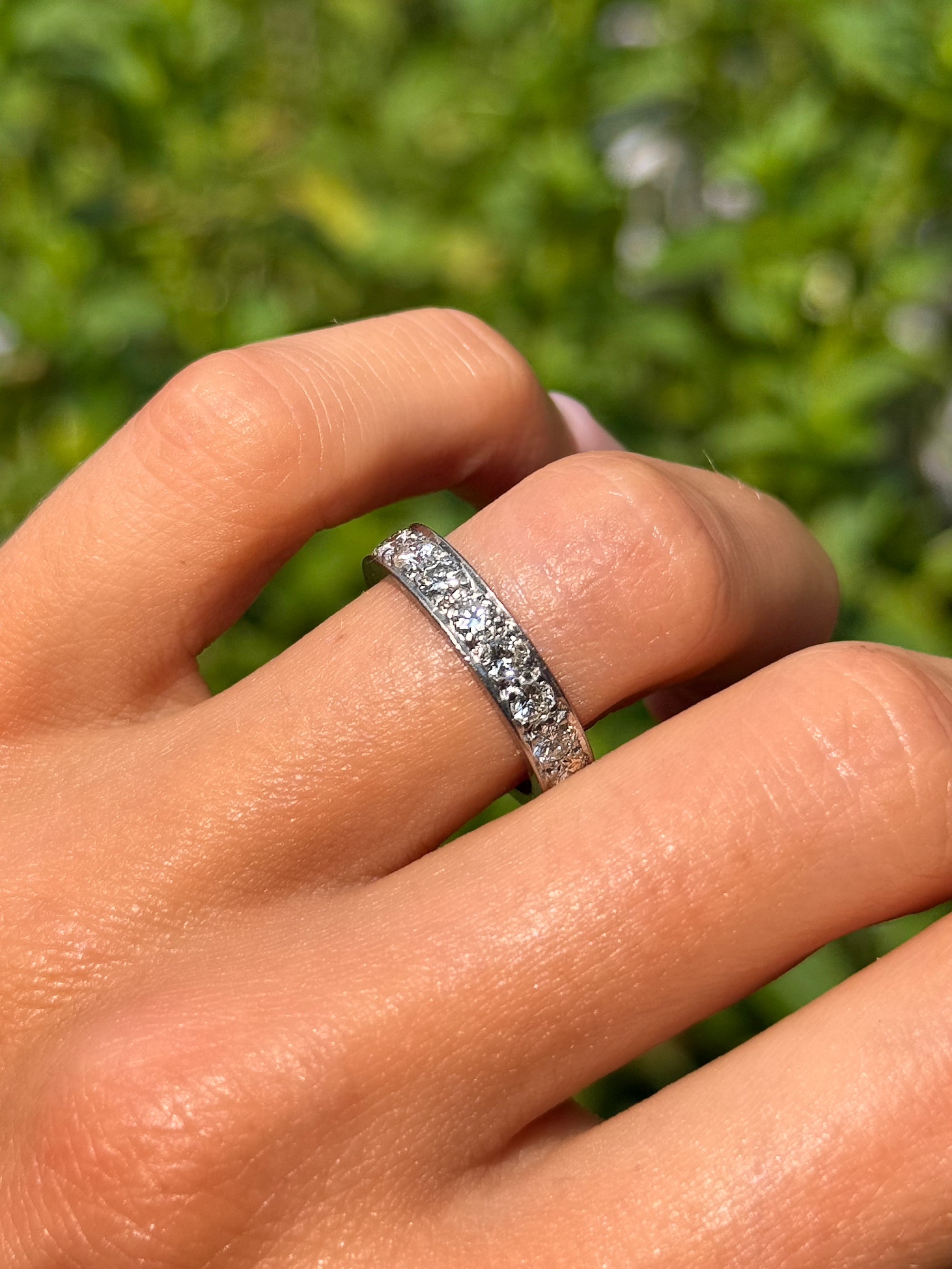 THE RIVER WAS WIDE AND BRILLIANT UNDER THE MOONLIGHT // VINTAGE ETERNITY BAND SZ 6.75