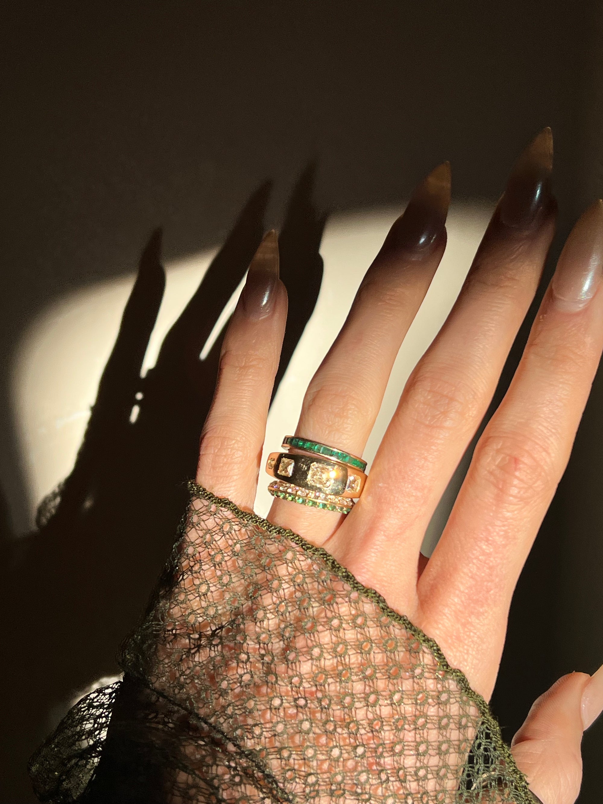 THE PERUZZI AND FRENCH CUT DIAMOND FIVE STONE BAND